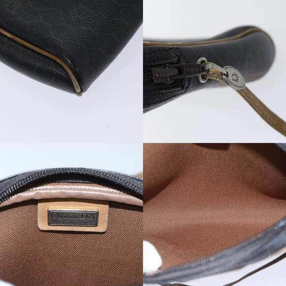 DIOR Honeycomb Canvas Shoulder Bag Pvc Leather Black - Picture 11 of 12